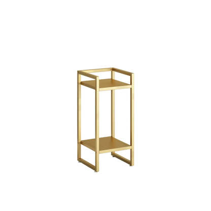 Black Metal 2-Tier Nesting Square Plant Stand — Gold