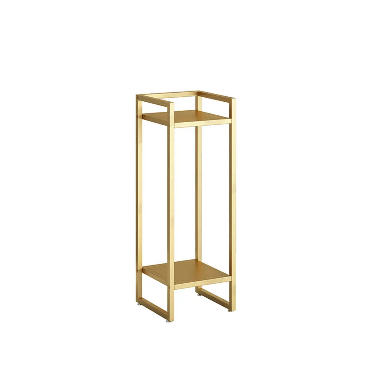Black Metal 2-Tier Nesting Square Plant Stand — White