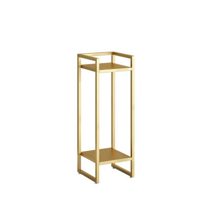 Black Metal 2-Tier Nesting Square Plant Stand — White