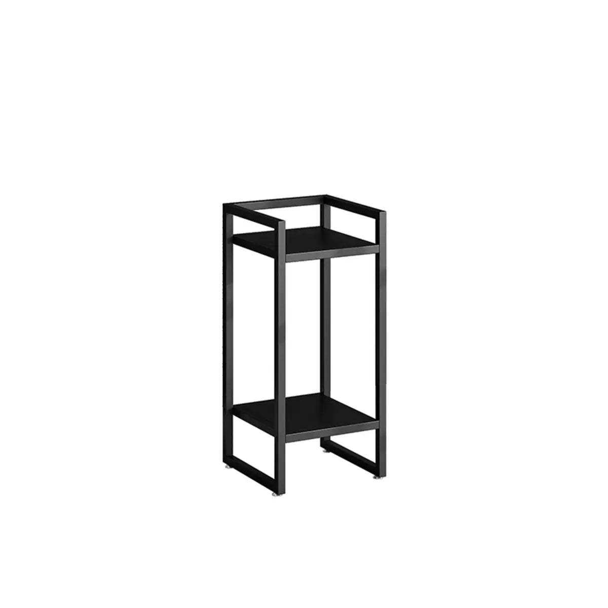 Black Metal 2-Tier Nesting Square Plant Stand — Black