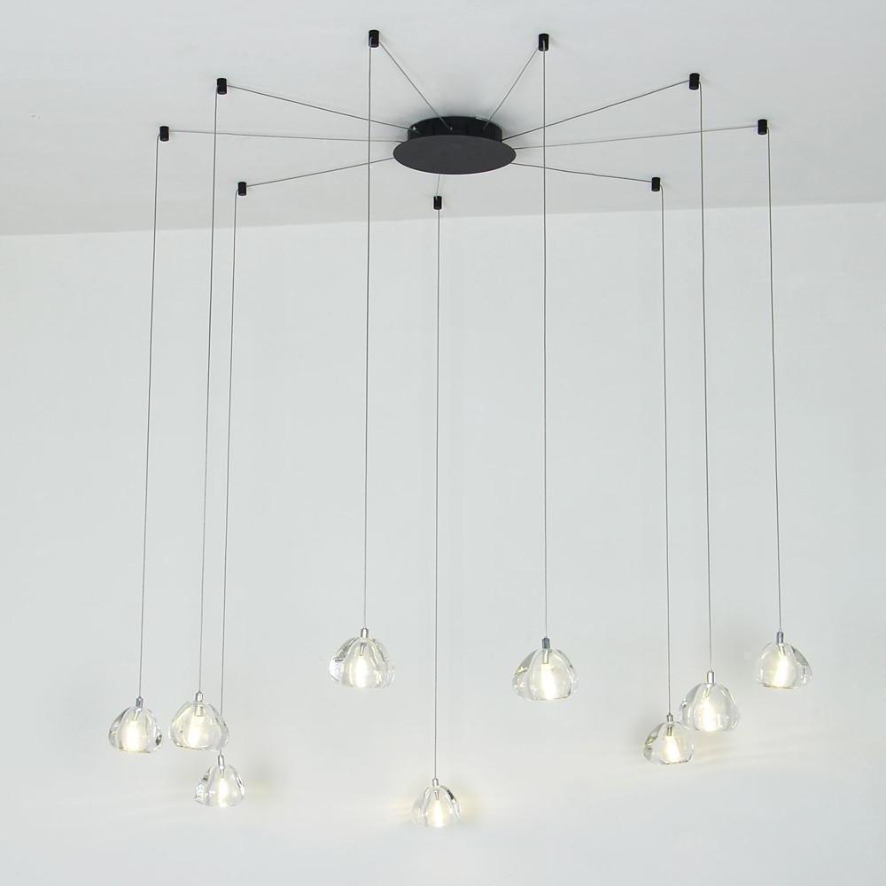 Contemporary Cluster Design Raindrop Chandelier Metal Crystal Ceiling Light-Lighom
