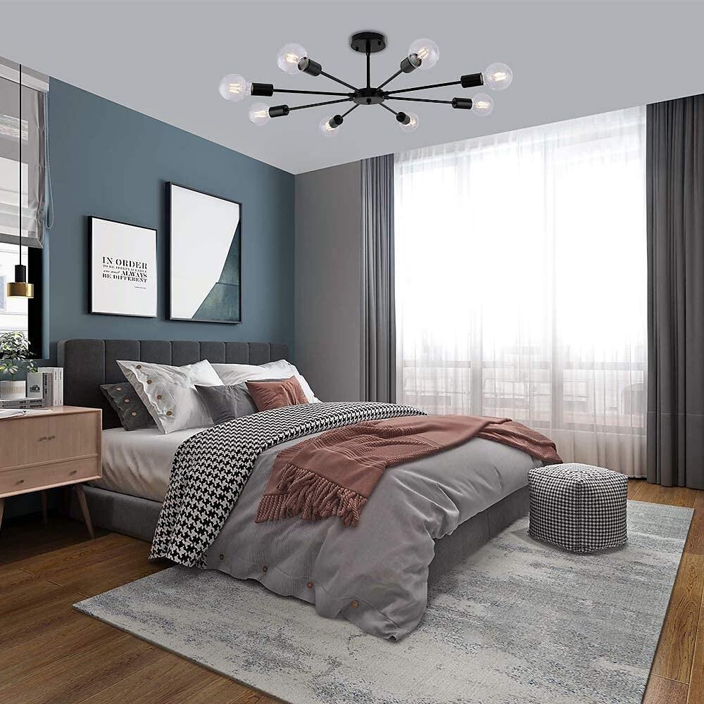 Mid-Century Sputnik Semi-Flush Bedroom Ceiling Light