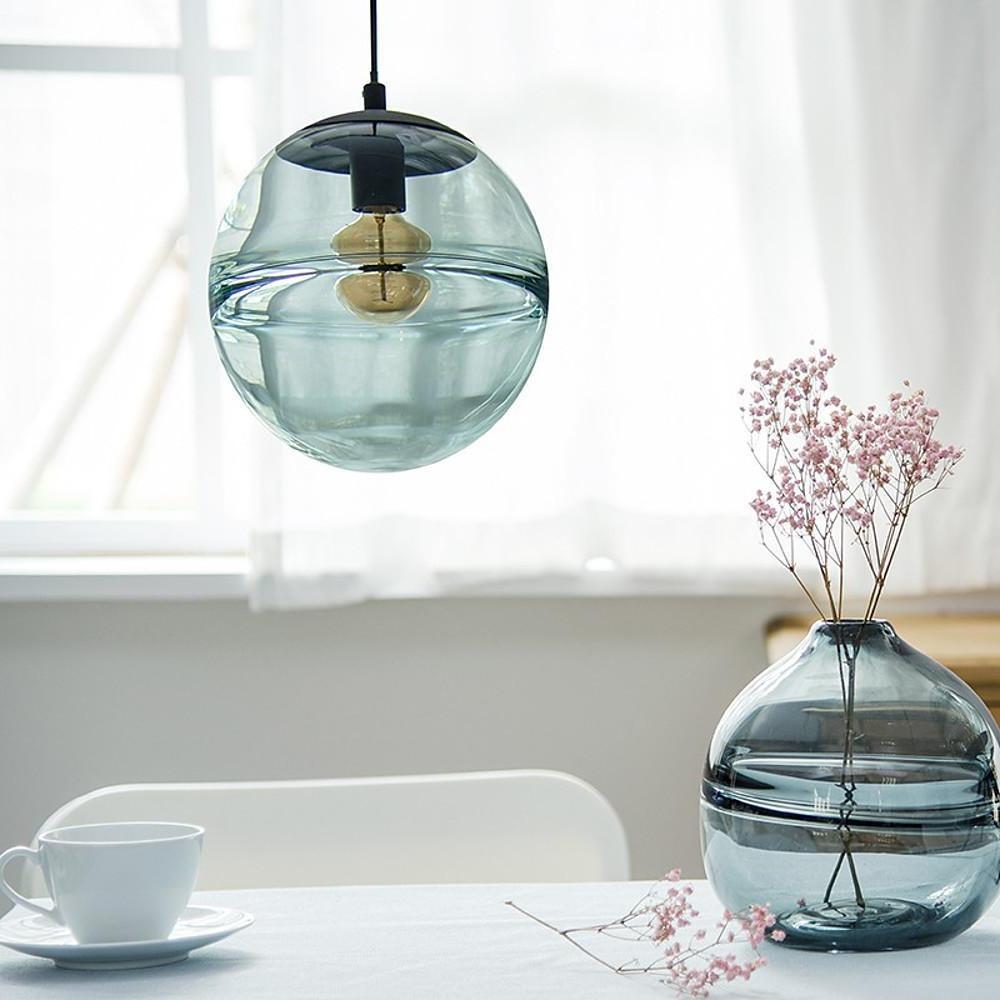 Metal Glass Globe Kitchen Island Pendant Lighting Industrial Pendant Light-Lighom