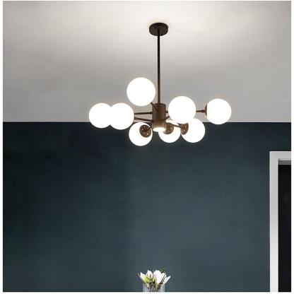 Nordic Glass Globe Chandelier Cluster Entryway Chandelier-Lighom