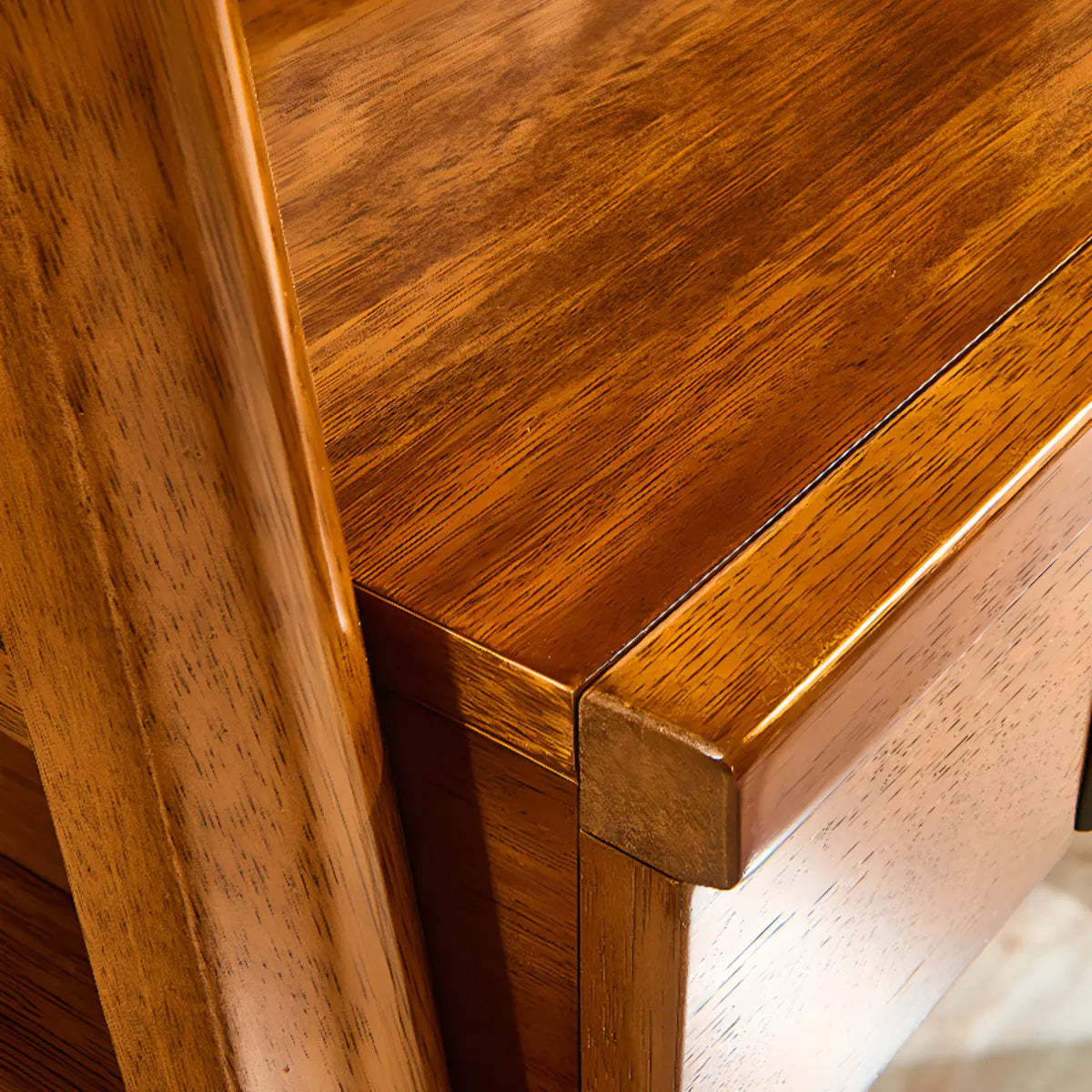 Small H-Shape Computer Desk with Soft-Close Drawer and Shelf