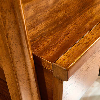 Small H-Shape Computer Desk with Soft-Close Drawer and Shelf