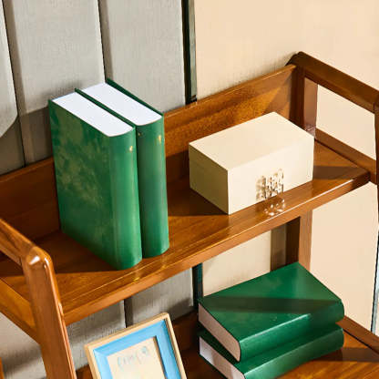 Small H-Shape Computer Desk with Soft-Close Drawer and Shelf