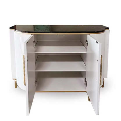 Faux Marble Half Moon Console Table