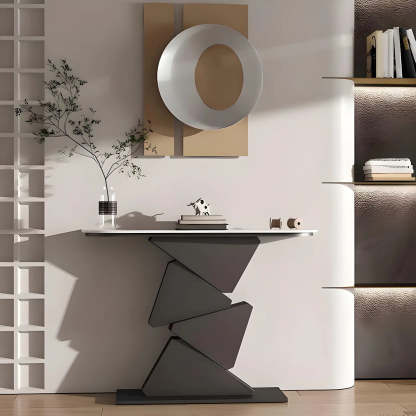 Half-Moon Gold Metal Hallway Console Table — Gold