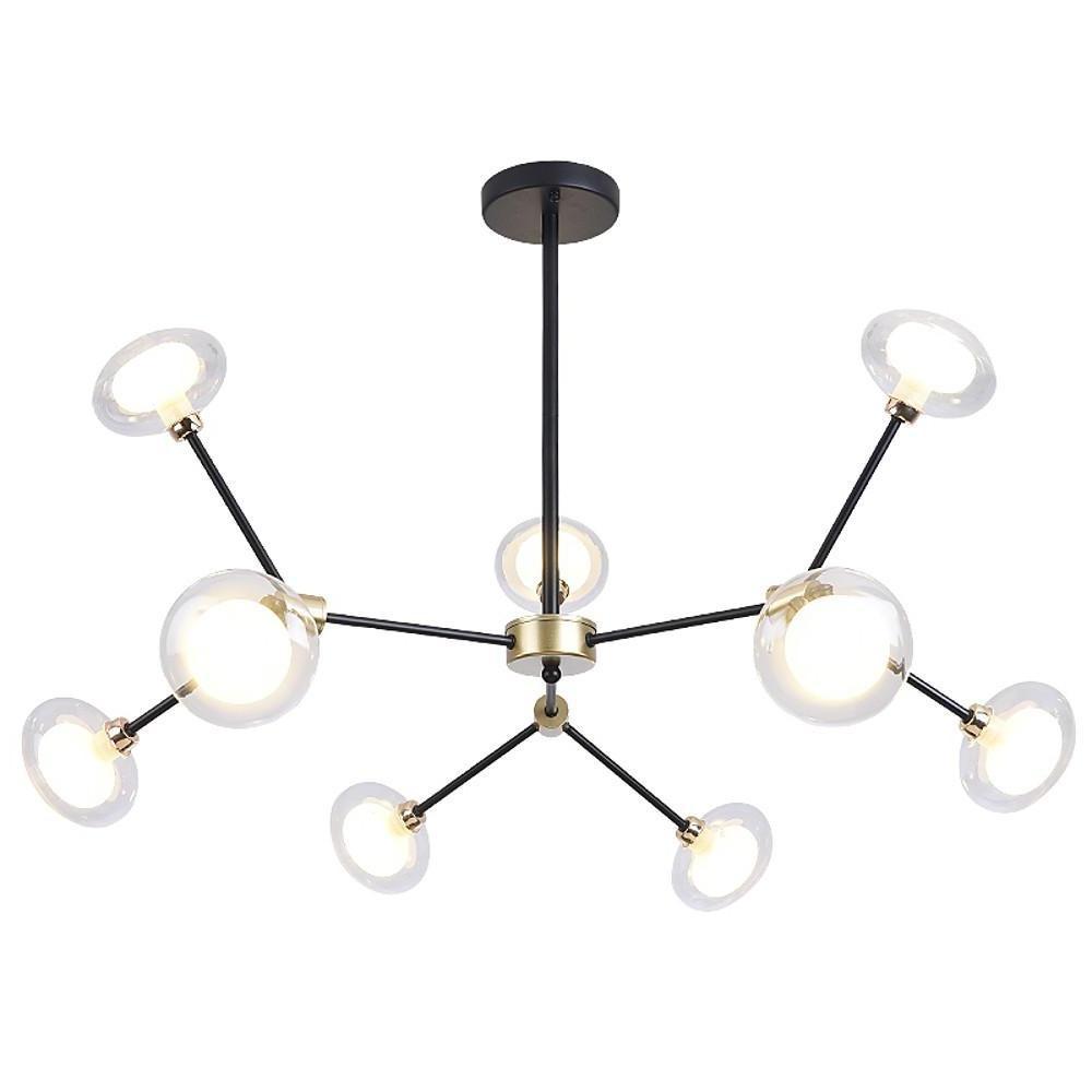 9-light Glass LED Nordic Sputnik Chandeliers Hanging Ceiling Lights-Lighom