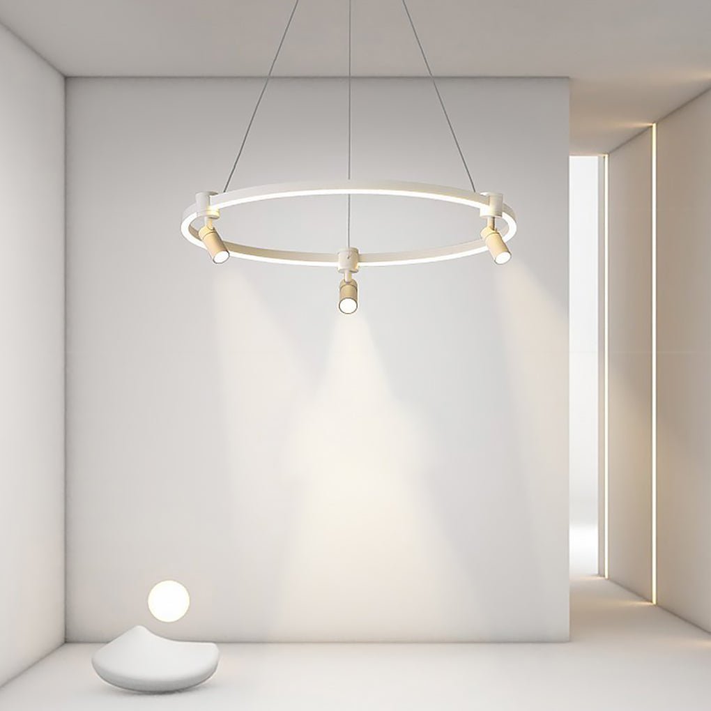 Multi-Head Circle Linear Chandelier with Remote