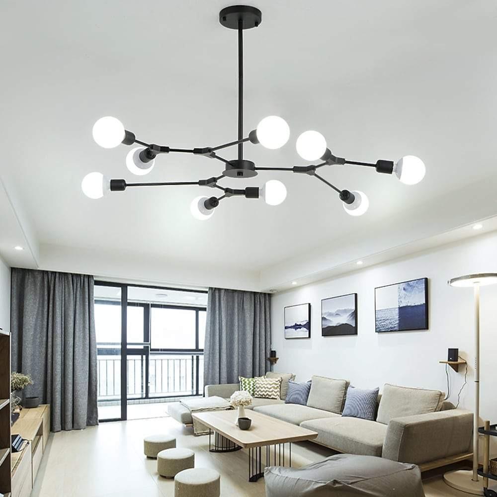 Mini Style 9 Lights LED Modern Sputnik Chandeliers Hanging Ceiling Lights-Lighom