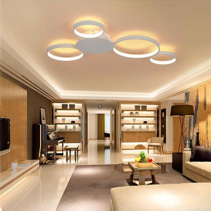4 Circle Modern Silica Gel LED Flush Mount Ceiling Light for Living Room-Lighom