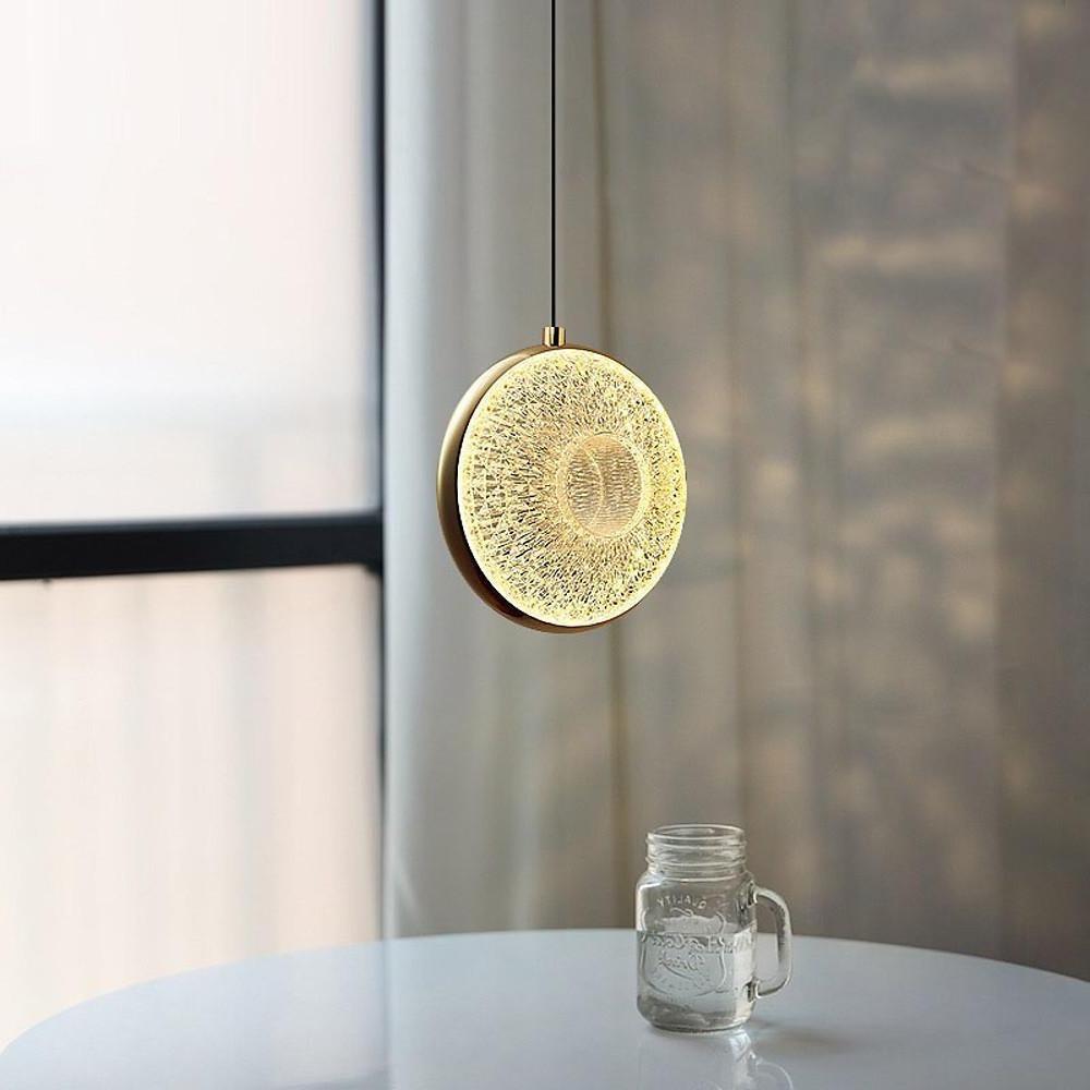 Circle Acrylic Metal LED Pendant Light