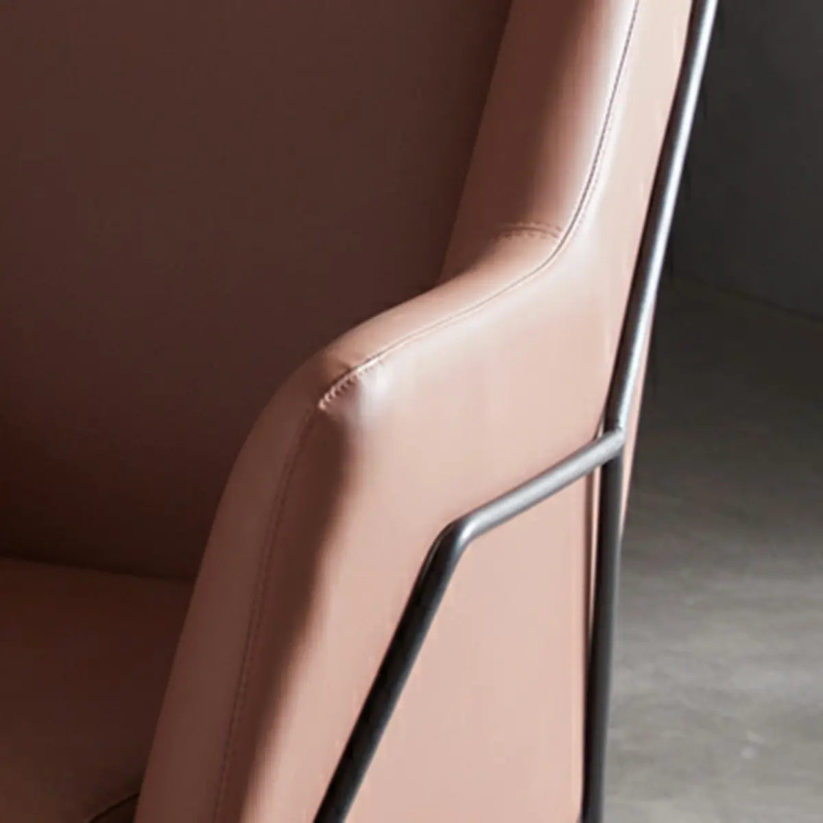 High-Back Leather Sloped Arm Sled Chair