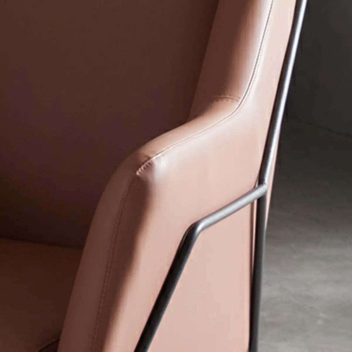 High-Back Leather Sloped Arm Sled Chair