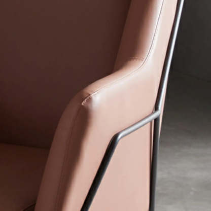 High-Back Leather Sloped Arm Sled Chair