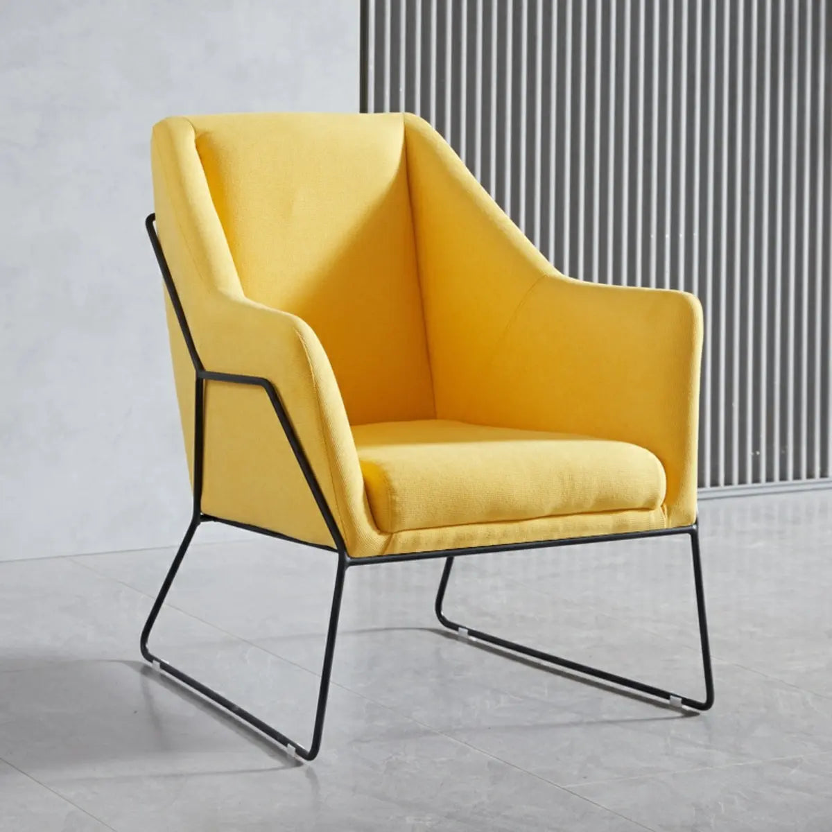 High-Back Leather Sloped Arm Sled Chair