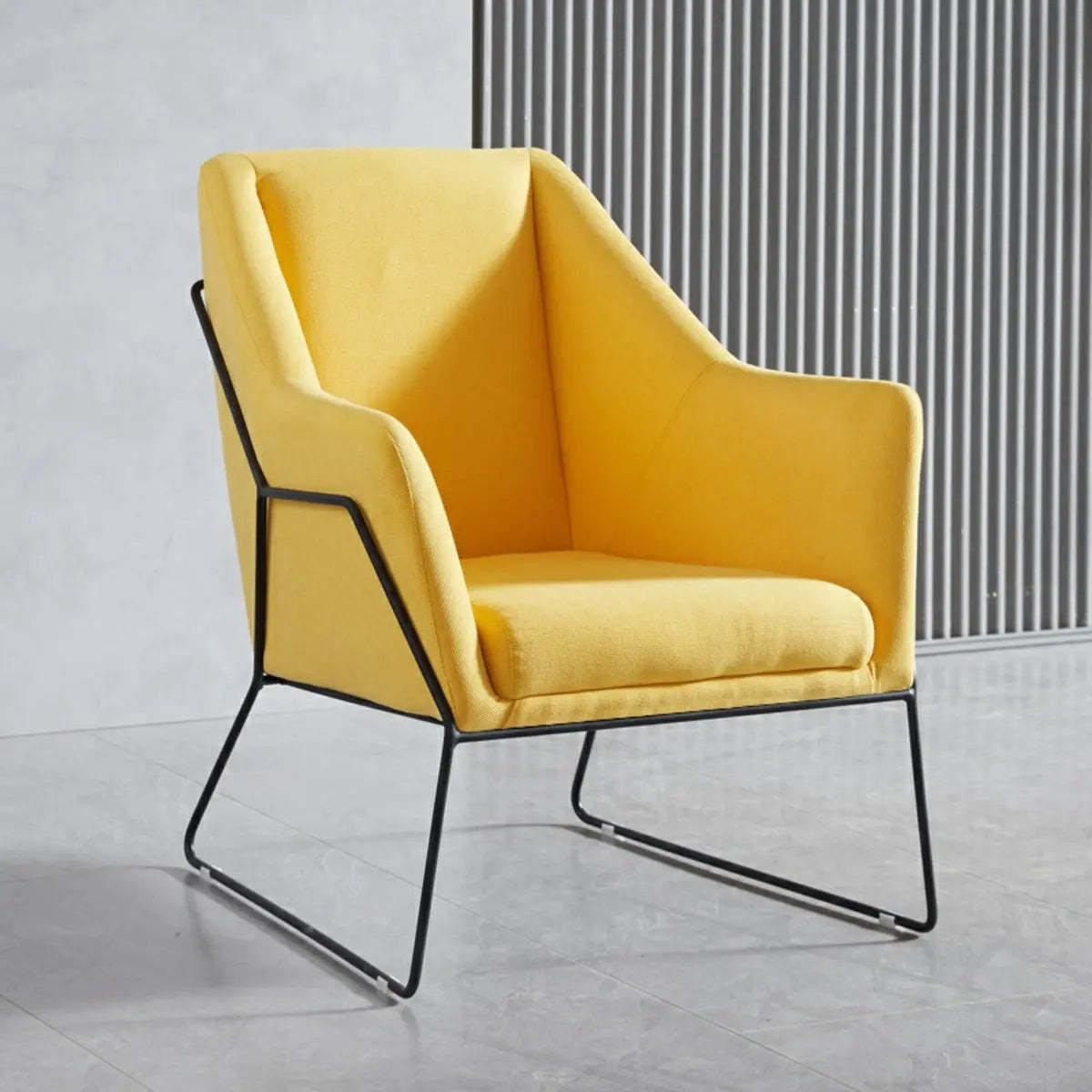 High-Back Leather Sloped Arm Sled Chair