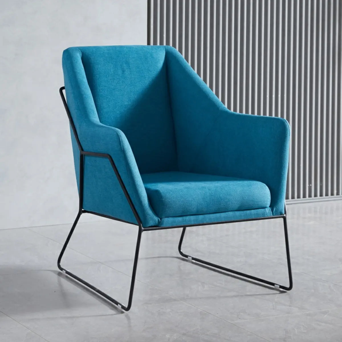 High-Back Leather Sloped Arm Sled Chair