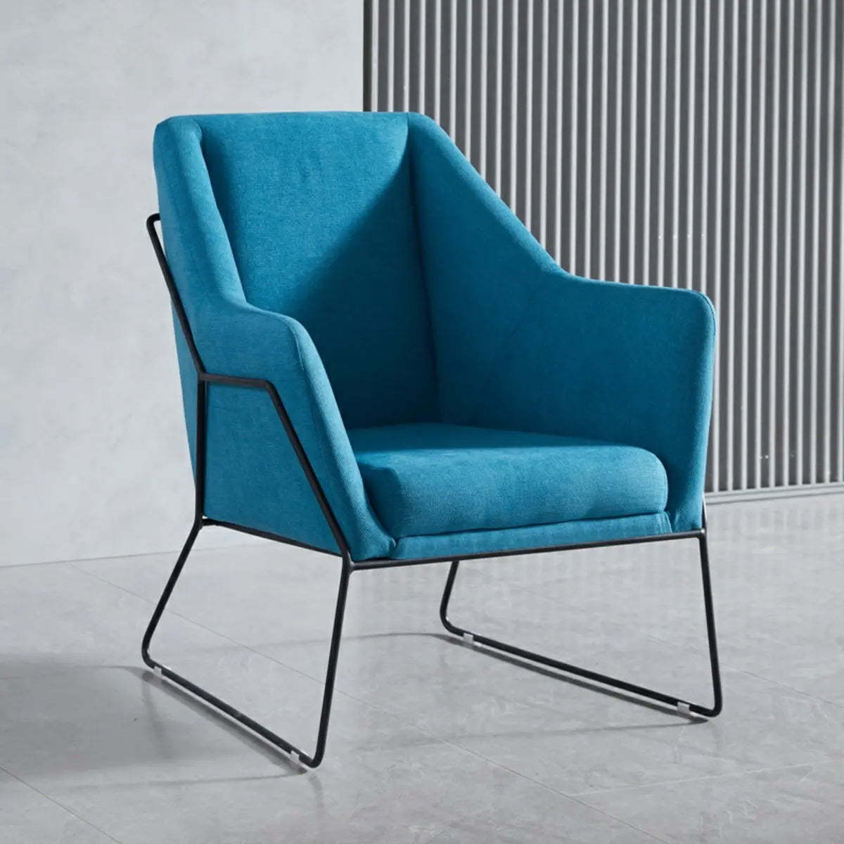 High-Back Leather Sloped Arm Sled Chair