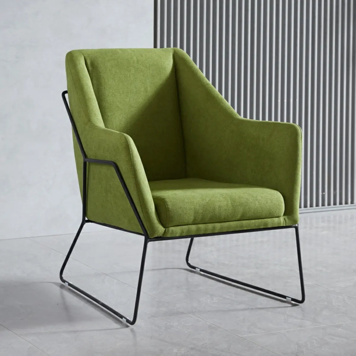 High-Back Leather Sloped Arm Sled Chair