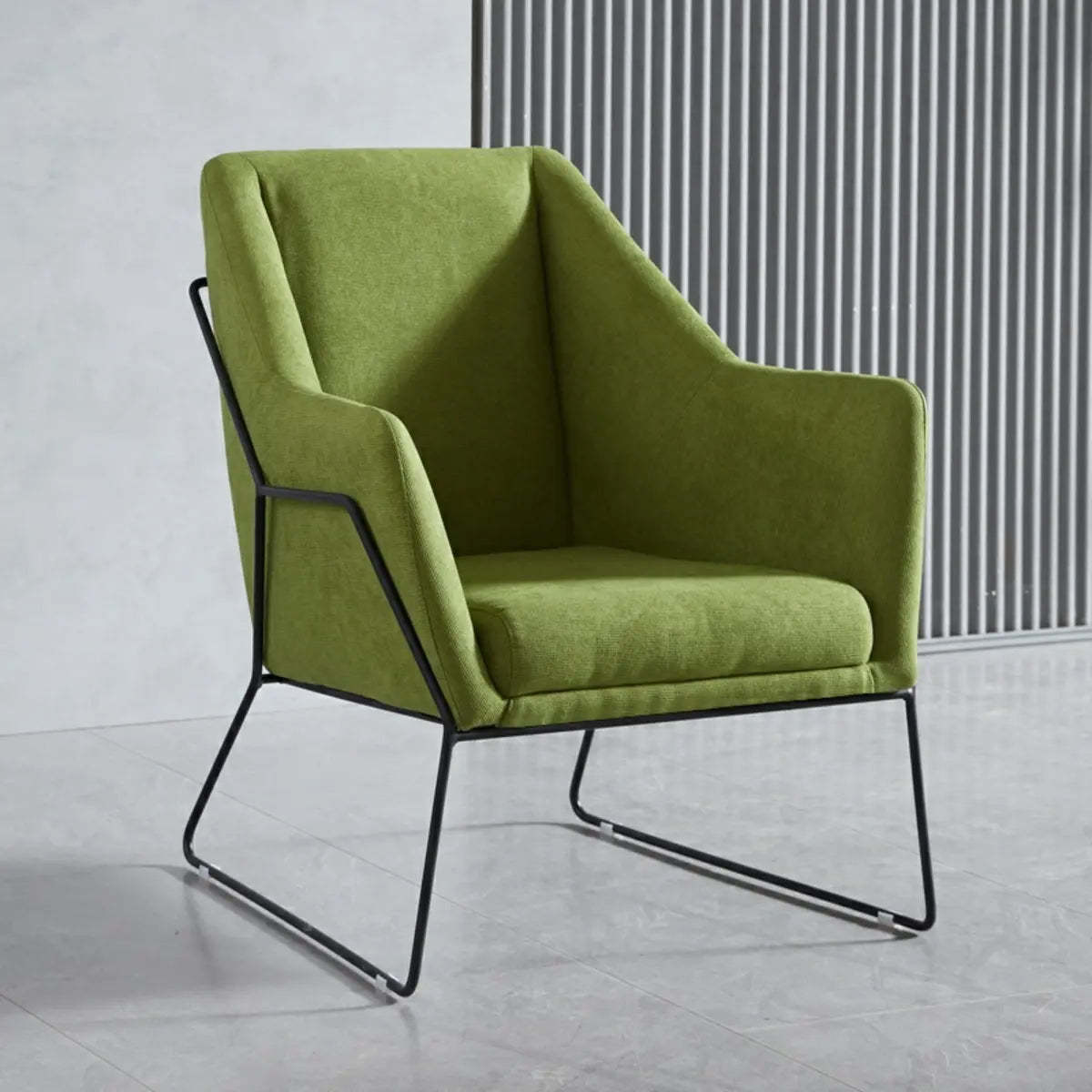 High-Back Leather Sloped Arm Sled Chair