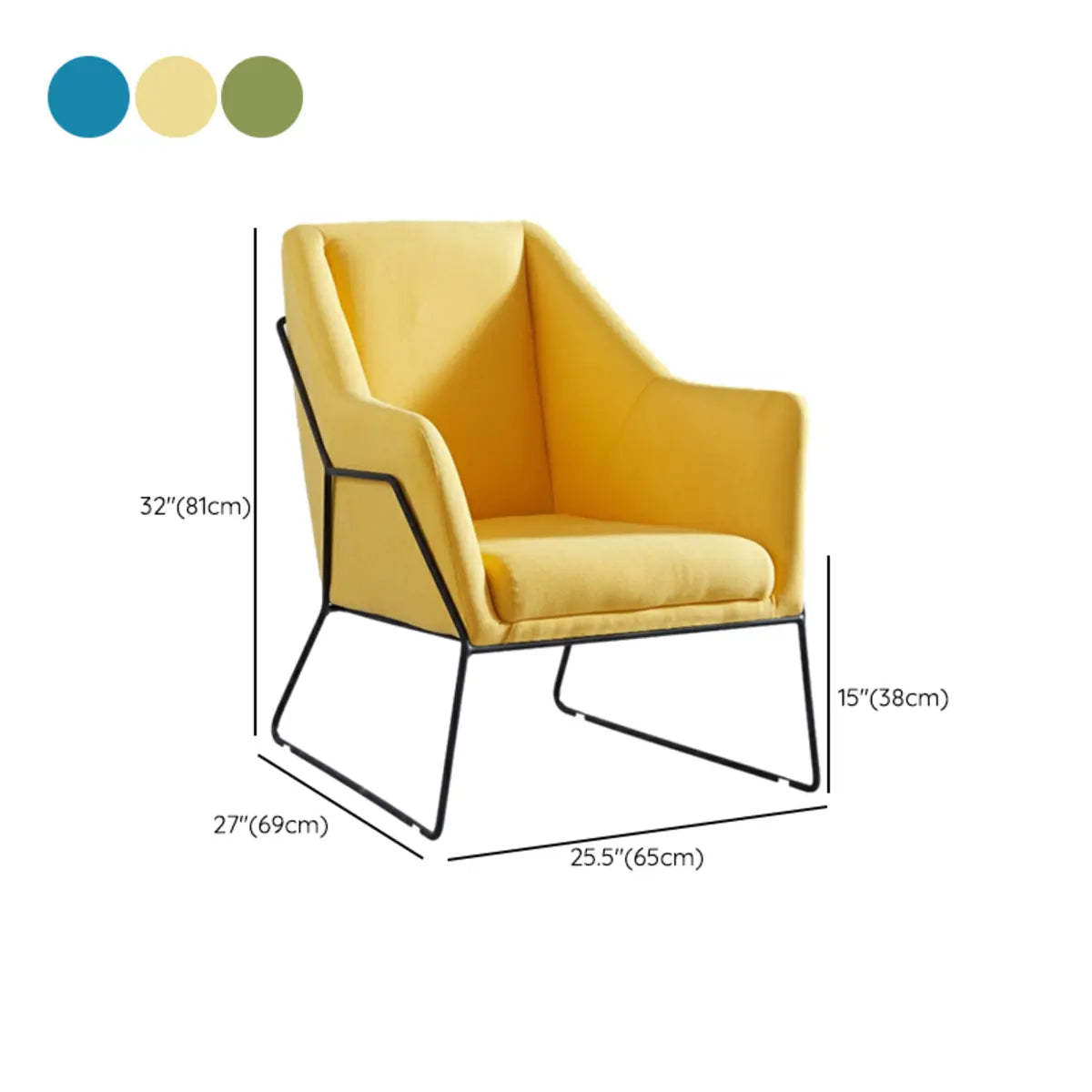 High-Back Leather Sloped Arm Sled Chair