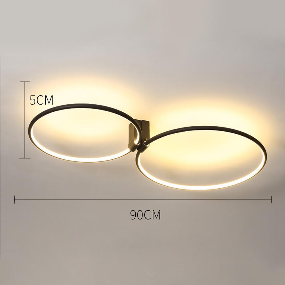 2 Circle Metal Abstract LED Flush Mount Ceiling Light for Bedroom-Lighom