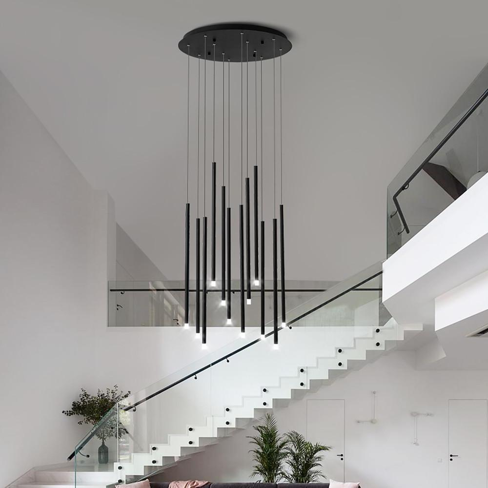 Linear Cluster Cylindrical LED Modern Pendant Chandelier