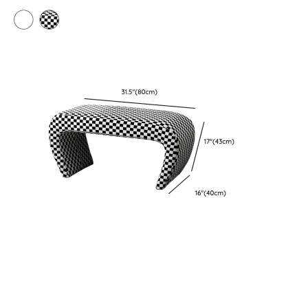 Houndstooth Upholstered Short Entryway Bench
