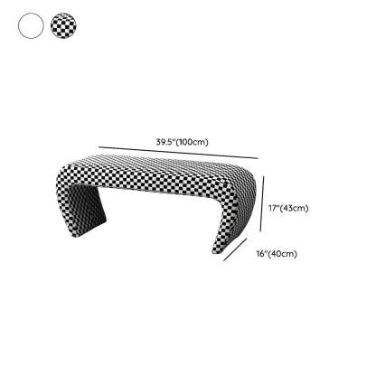 Houndstooth Upholstered Short Entryway Bench