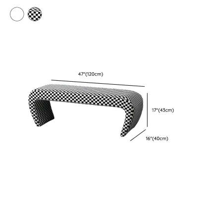 Houndstooth Upholstered Short Entryway Bench