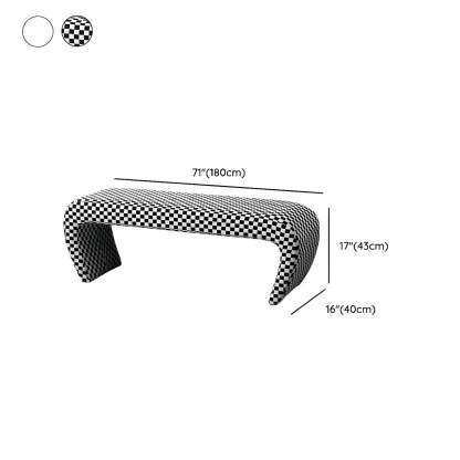 Houndstooth Upholstered Short Entryway Bench