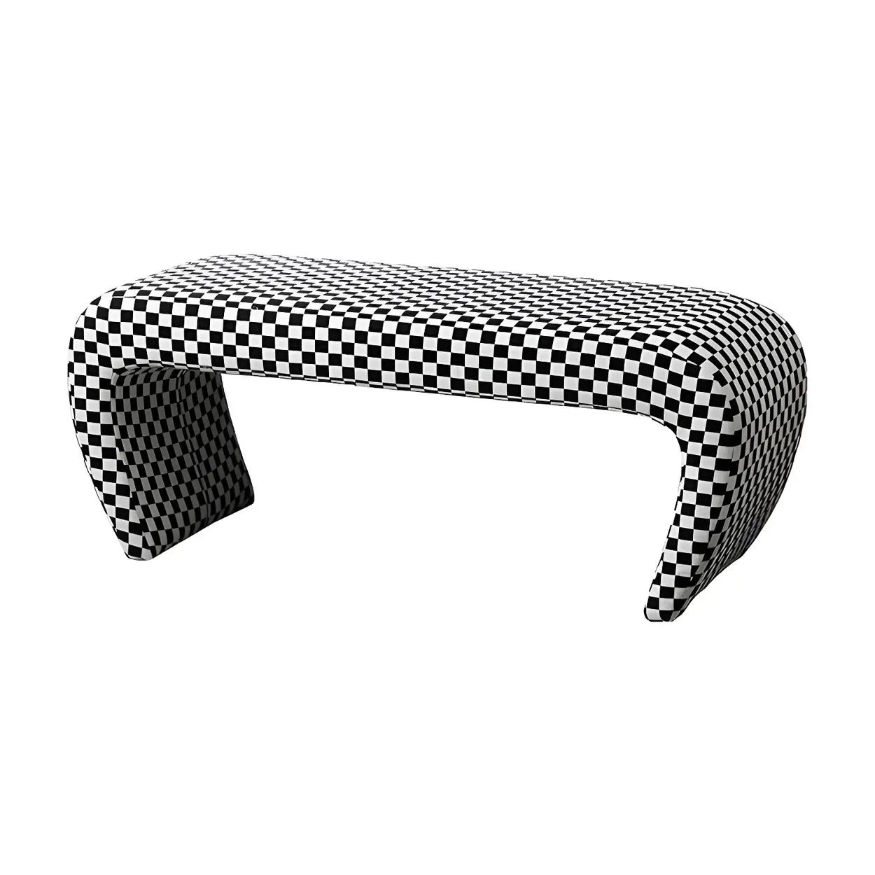Houndstooth Upholstered Short Entryway Bench — Houndstooth pattern