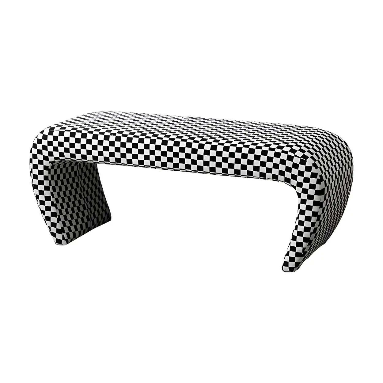 Houndstooth Upholstered Short Entryway Bench — Houndstooth pattern