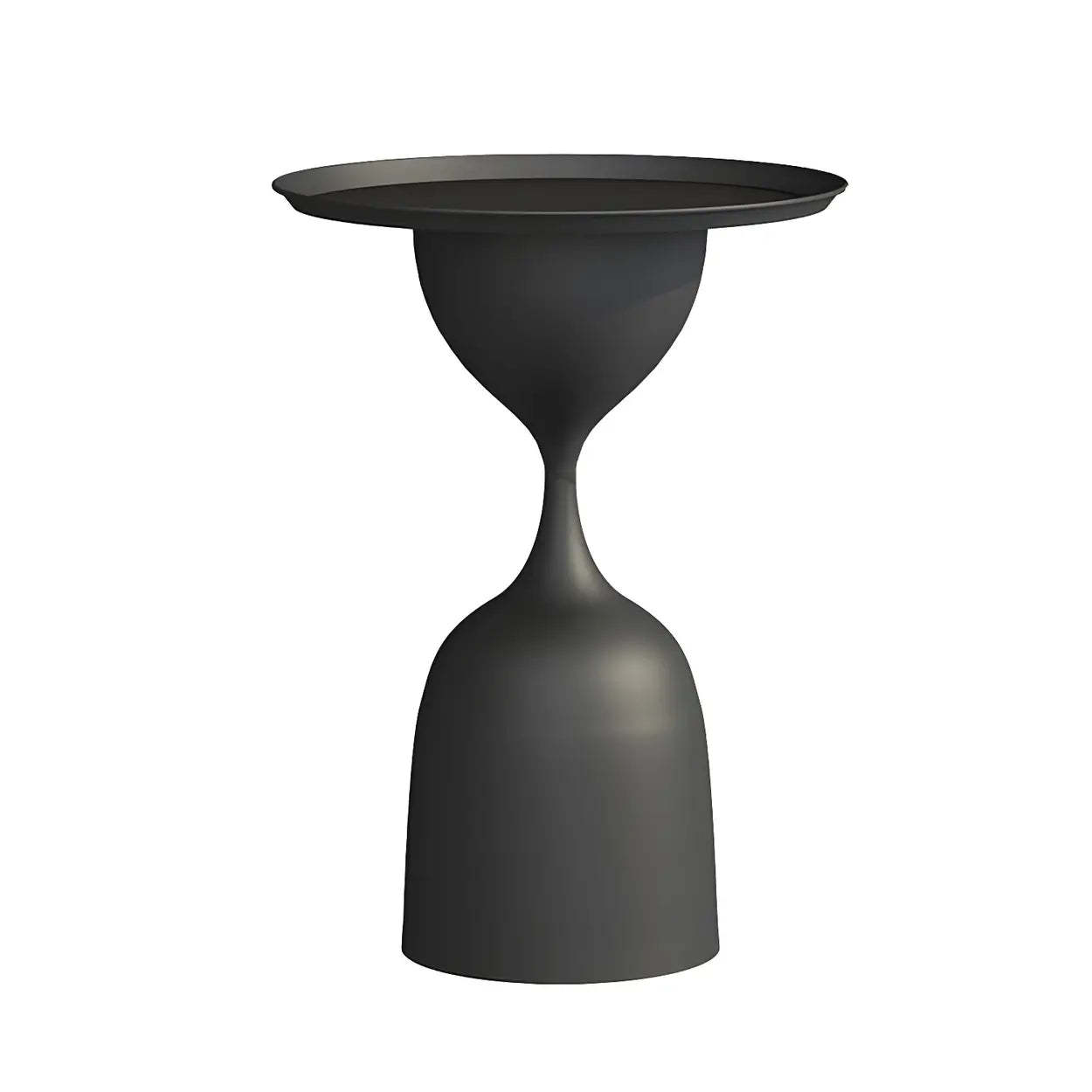 Hourglass Metal Blue Tray-Top Side Table