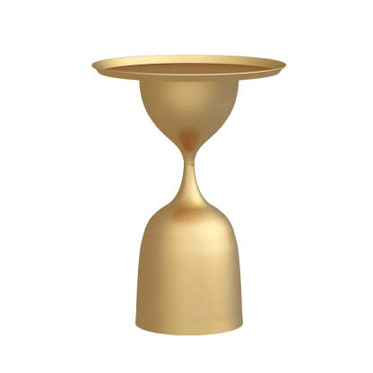 Hourglass Metal Blue Tray-Top Side Table