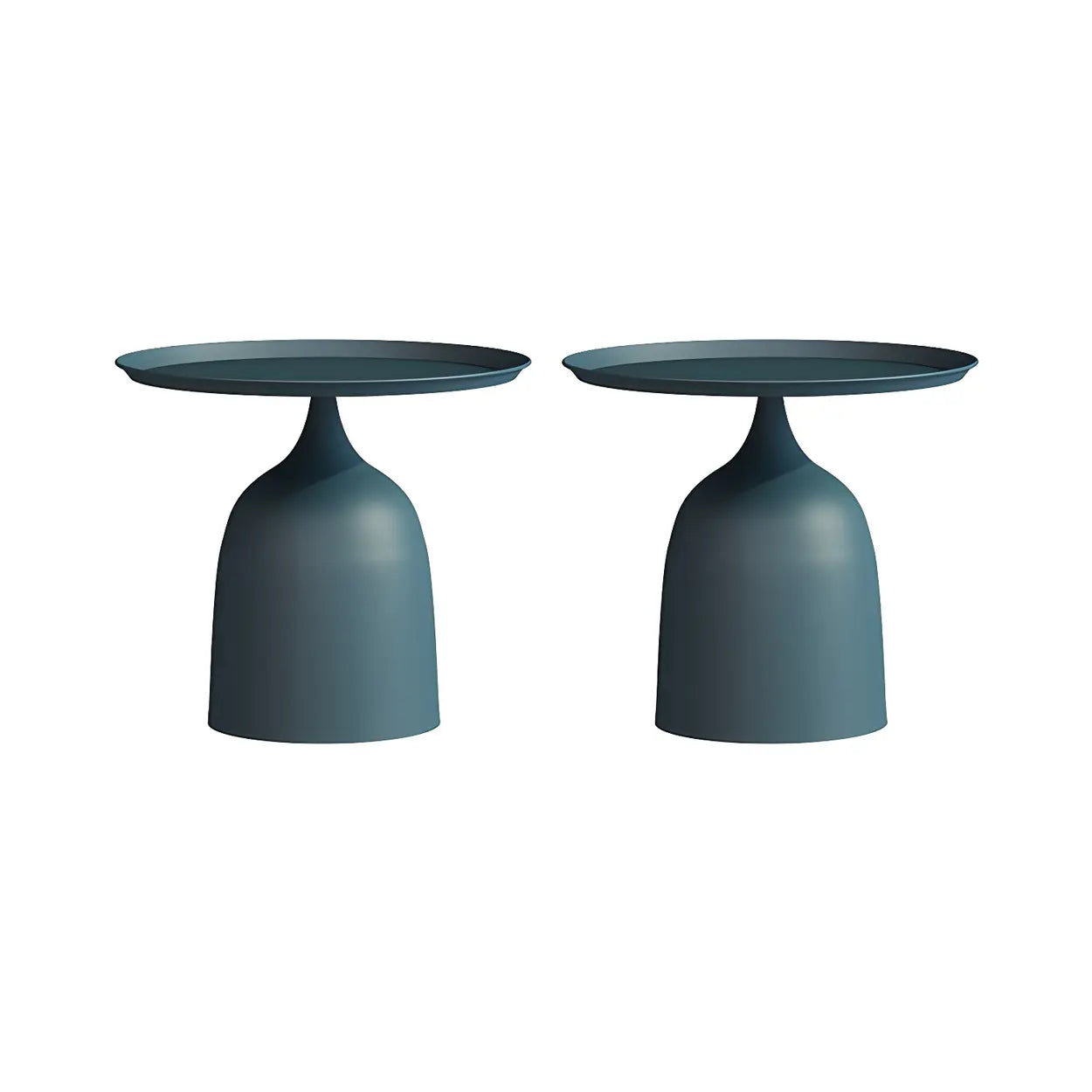 Hourglass Metal Blue Tray-Top Side Table — Black / 2