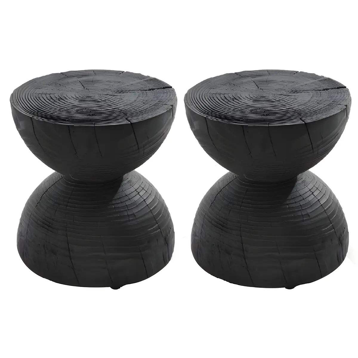Hourglass Pine Wood Natural Side Table — Natural Finish / 1