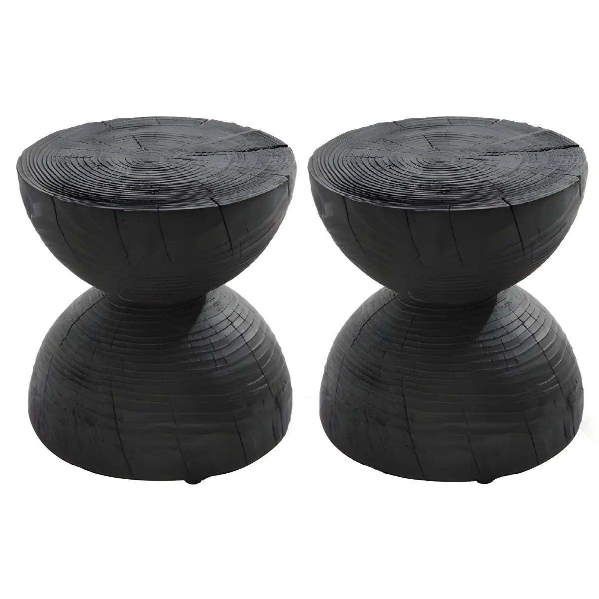 Hourglass Pine Wood Natural Side Table — Natural Finish / 1