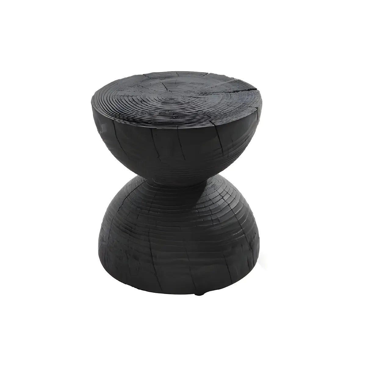 Hourglass Pine Wood Natural Side Table — Natural Finish / 1