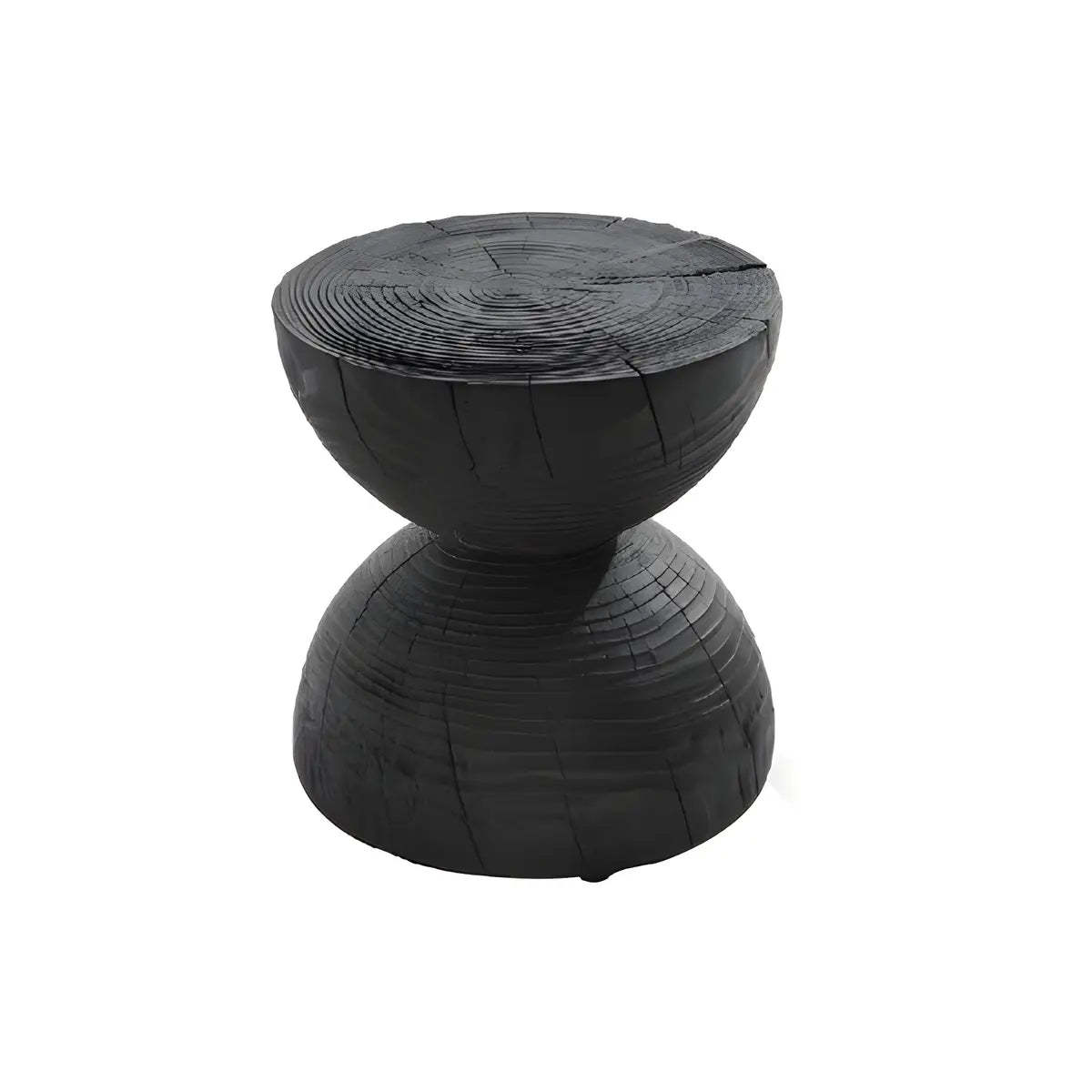 Hourglass Pine Wood Natural Side Table — Natural Finish / 1