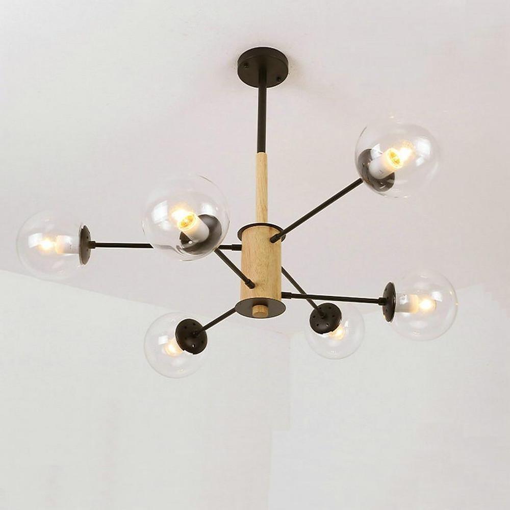 Industrial mini 6-light white chandeliers, Lighom
