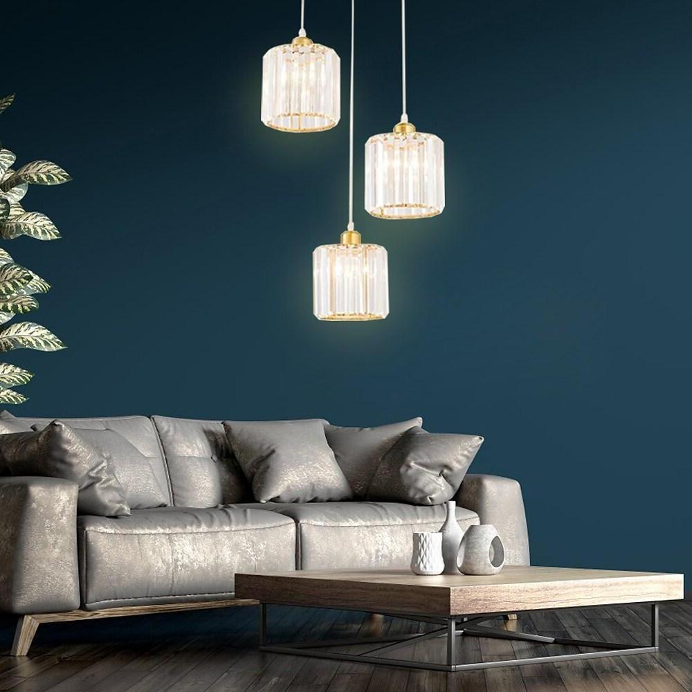 3 Metal Crystal Island Lantern Chandelier LED Ceiling Light-Lighom