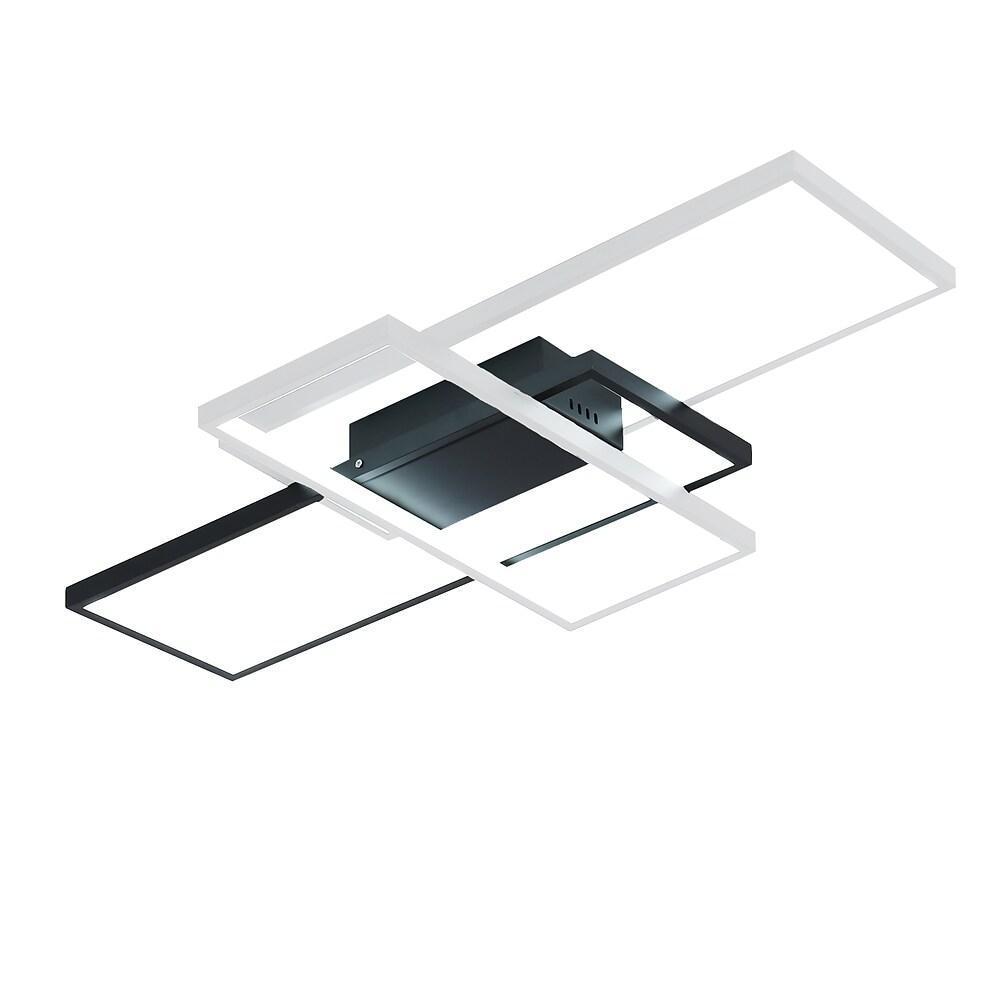 Multi Rectangle Large Flush Mount Ceiling Light with 3 Integrated Tiered Lights-Lighom
