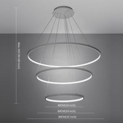 Adjustable Interweaved Ring Dimmable LED Modern Chandelier