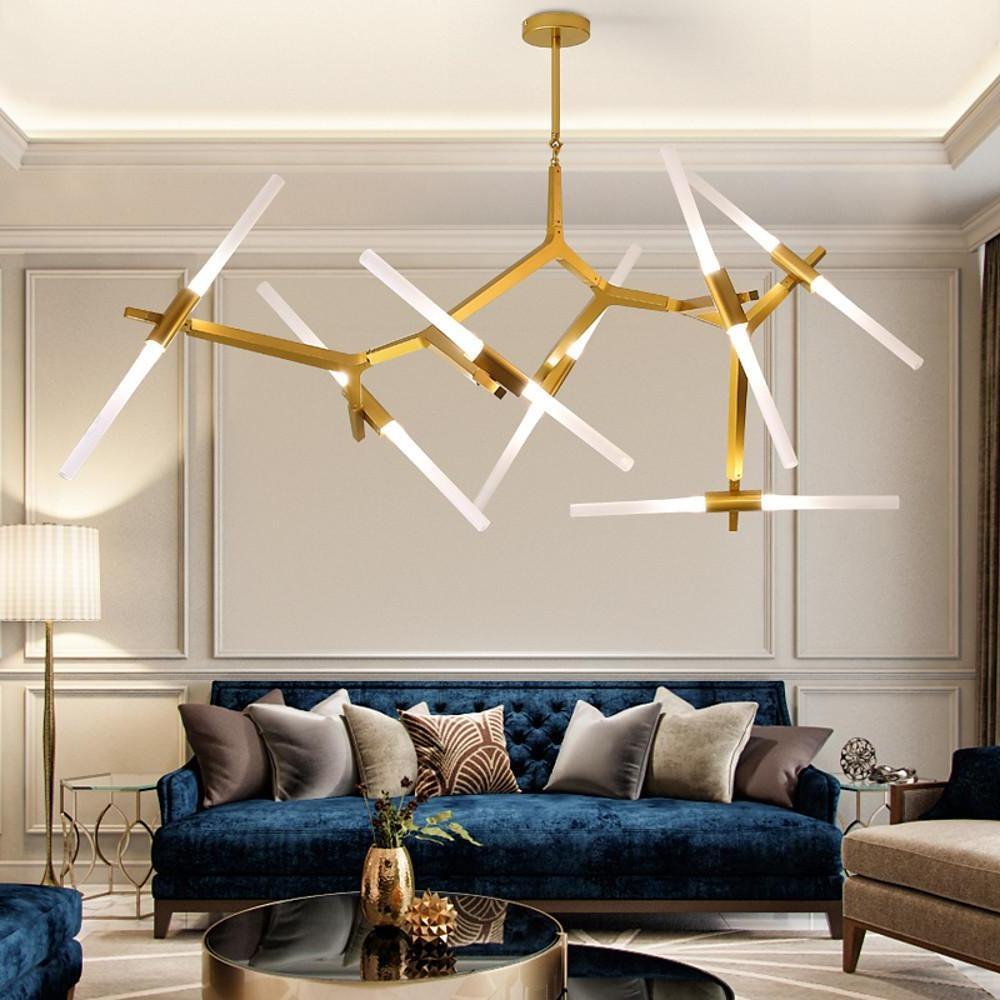 Industrial Drone Shaped Brass Chandelier Light Modern Sputnik Chandelier 14 LED Bulbs-Lighom