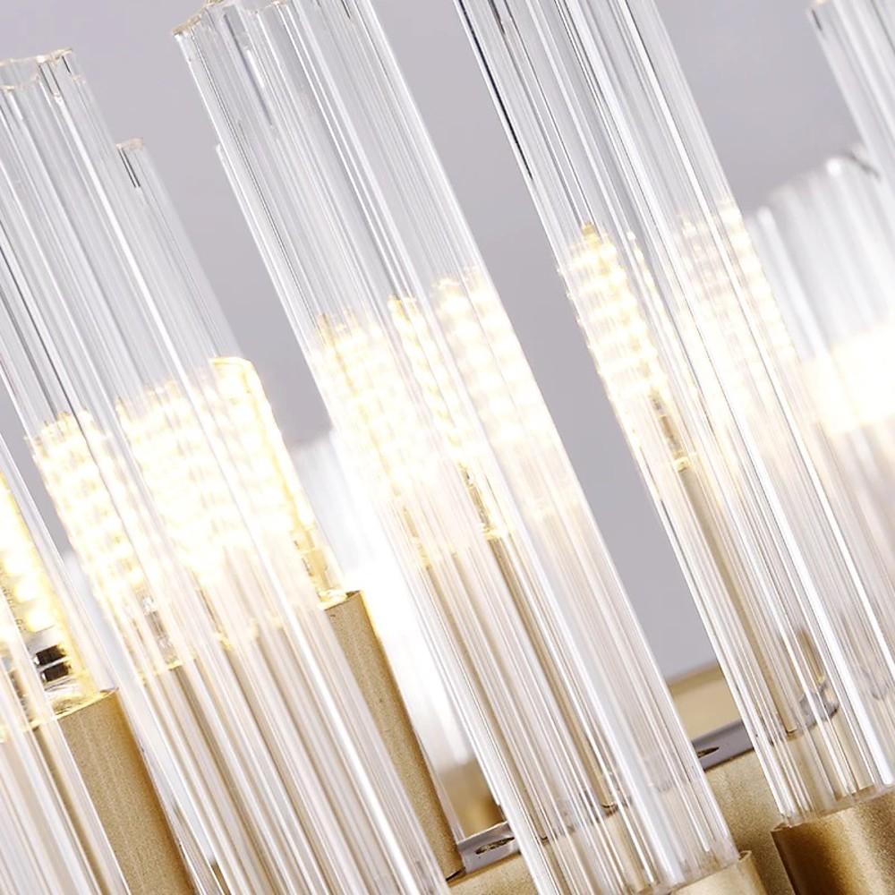 Creative Linear Electroplated Metal Glass LED Modern Chandeliers Pendant Light-Lighom