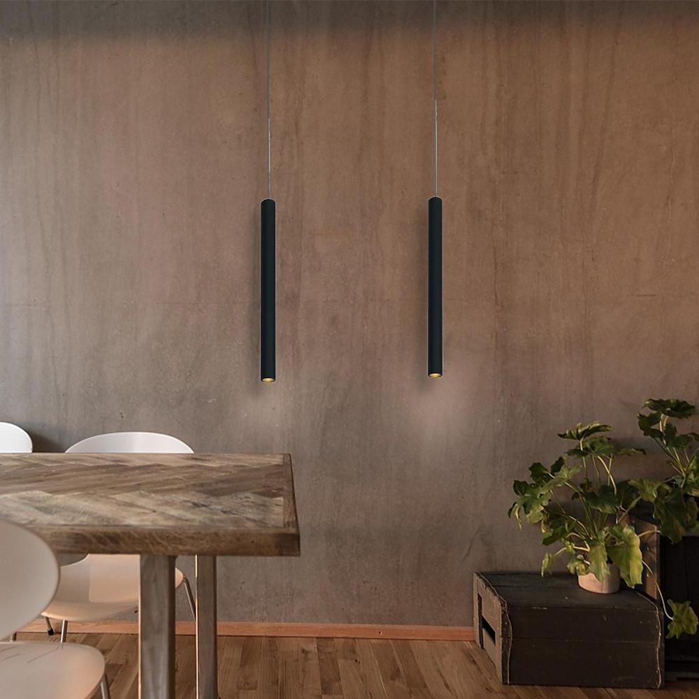 Mini Elongated Cylinder LED Contemporary Pendant Light Island Lights-Lighom